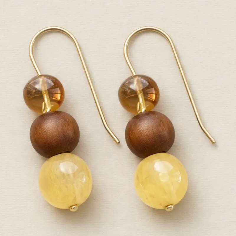 Citrine + Sandalwood | Gold Fill
