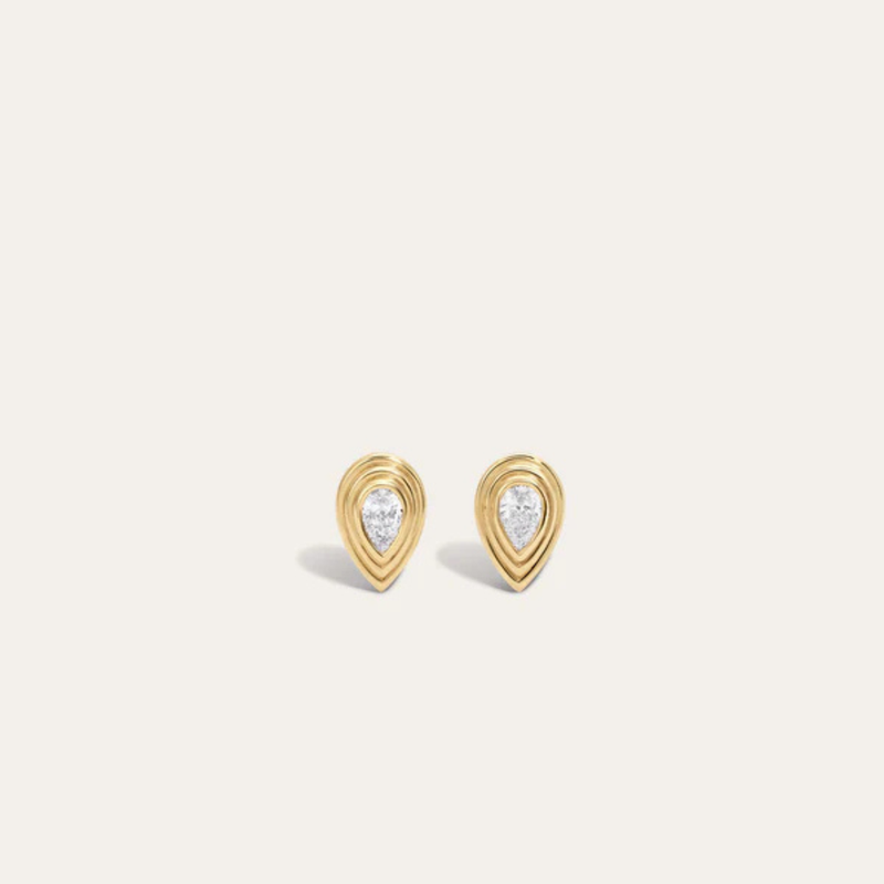 Groovy Diamond Pear Studs