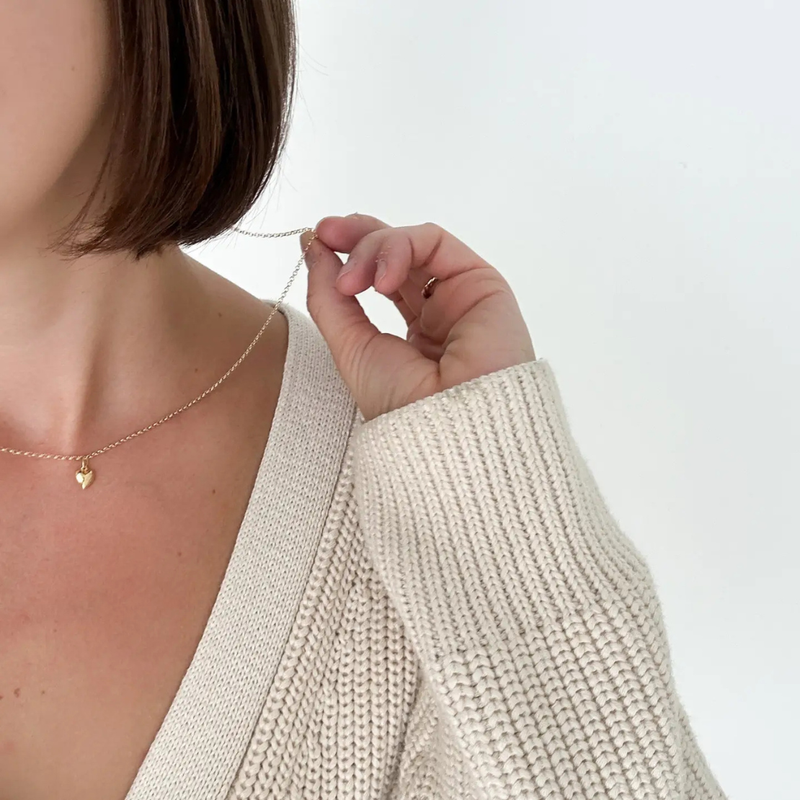 Lou Puff Heart Necklace | Gold Fill 18-20"