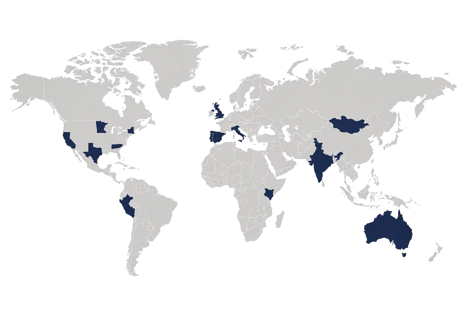 World map of designer locations