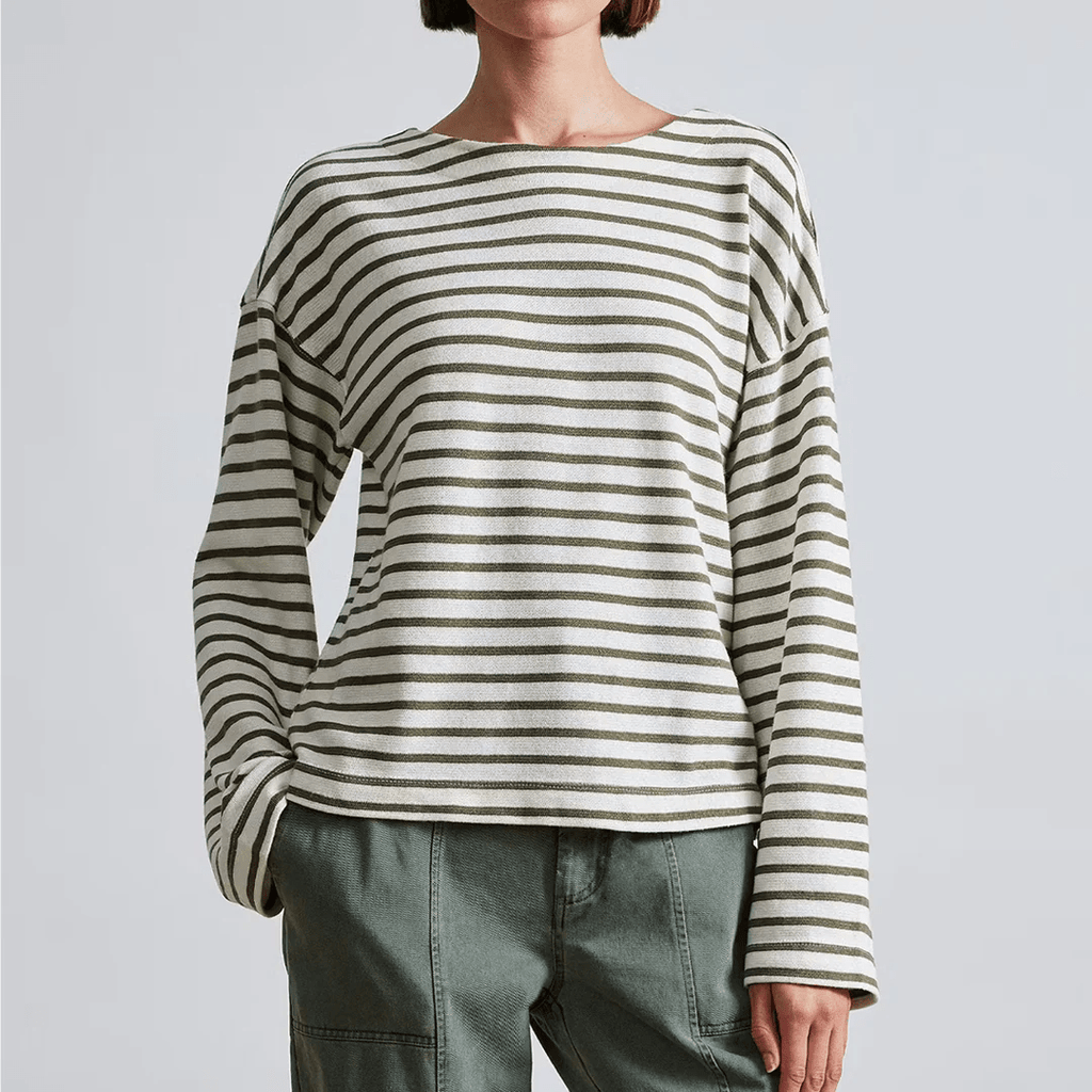 Apiece Apart Women's Tops - 100 - LS Blouses Cream & Olive Stripe / XS Barca Long Sleeve