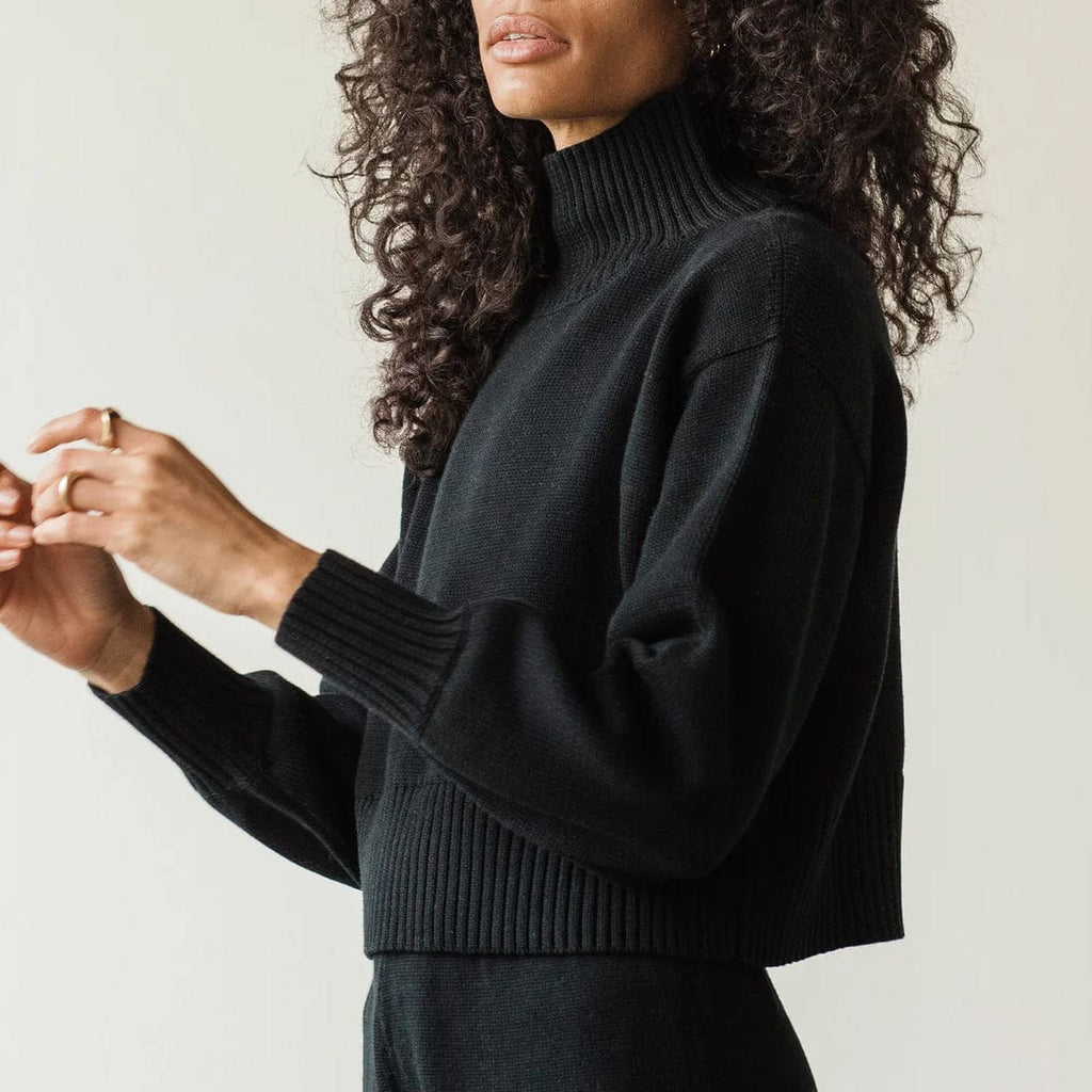 First Rite Women's Tops - 102 - Sweaters Black / XS Crop Turtleneck
