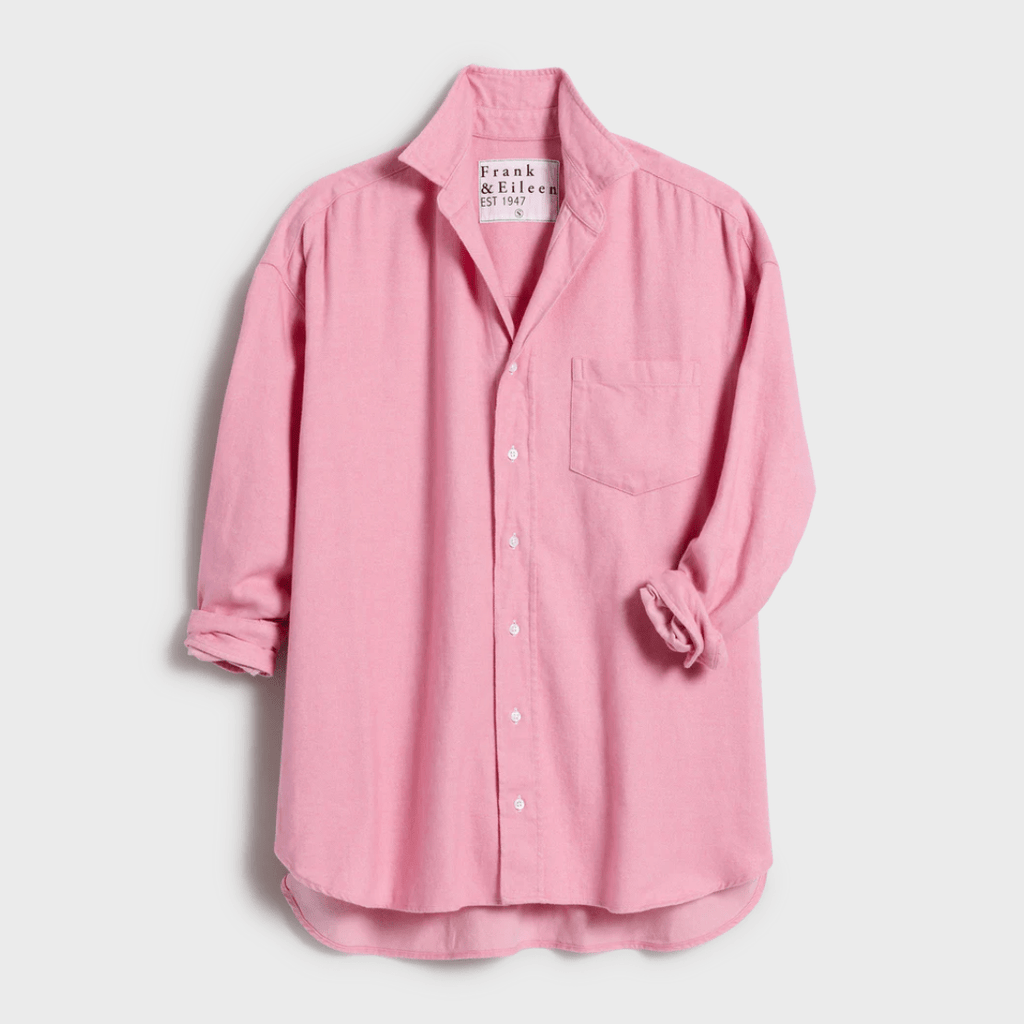 Frank & Eileen Women's Tops - 100 - LS Blouses Pink Herringbone / XXS Shirley Oversized Button-Up Shirt