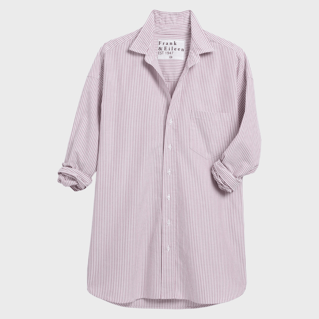 Frank & Eileen Women's Tops - 100 - LS Blouses Winewashed Stripe / XXS Shirley Oversized Button-Up Shirt