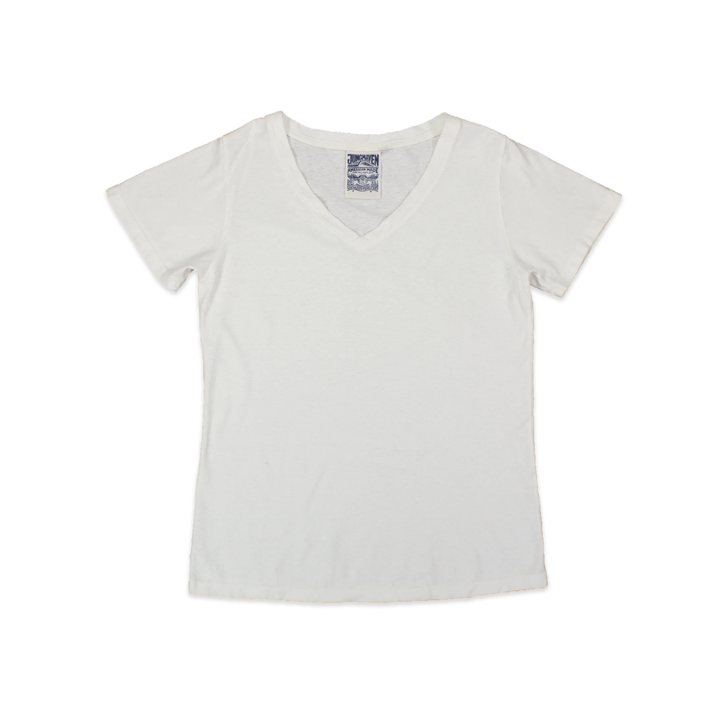 Jungmaven Women's Tops - 103 - T-Shirts Washed White / L Paige V-neck