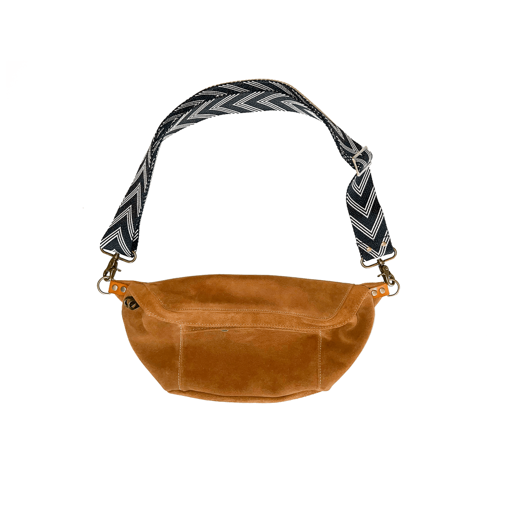 PARKER THATCH Bags - 214 - $200+ Caramel Suede Cross Your Heart Sling